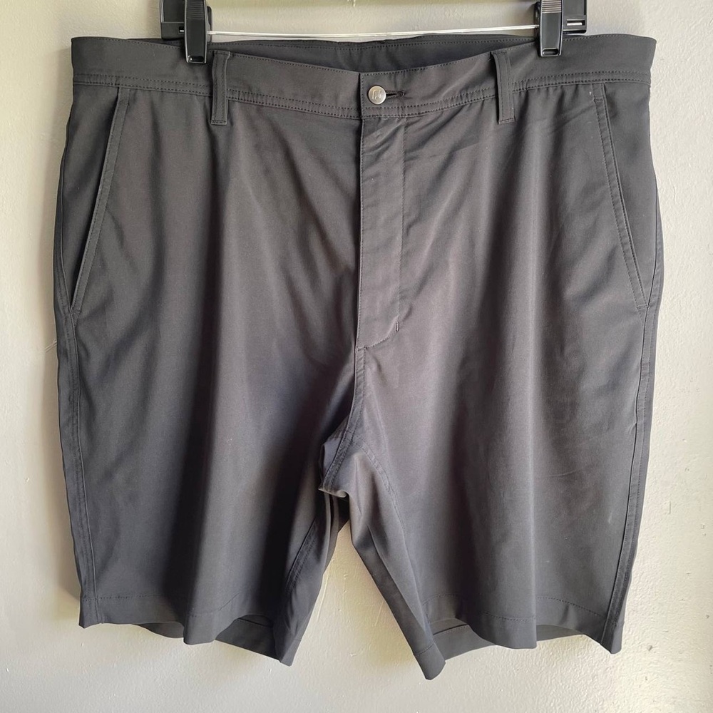 FJ FootJoy Men’s 38 Gray Performance Stretch Chino Golf Shorts Activewear Preppy